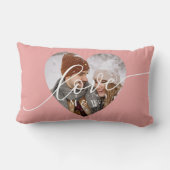 Liefdesscript Hart Foto Roze Lage Rug Kussen (Achterkant)