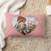 Liefdesscript Hart Foto Roze Lage Rug Kussen (Deken)