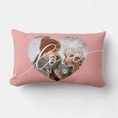Liefdesscript Hart Foto Roze Lage Rug Kussen (Voorkant)