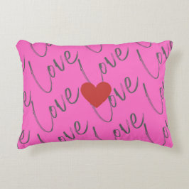Liefdesscript met hart accent kussen