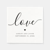 Liefdesscript | Minimalistische Elegante Romantisc Servet (Voorkant)