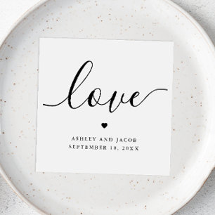 Liefdesscript Minimalistische Elegante Romantisc Servet