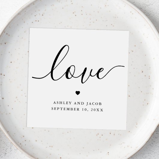 Liefdesscript | Minimalistische Elegante Romantisc Servet