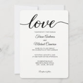 Liefdesscript Trouwtypografie zwart en wit Kaart (Voorkant)