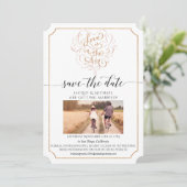 Liefdesscript typografie roze goud glitter hart kaart (Staand voorkant)