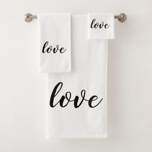 Liefdesscript Valentijnshuwelijk Badhanddoekenset Bad Handdoek (Insitu)