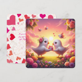 Liefdesserenade – Liefdesvogels Valentijnkaart Feestdagenkaart