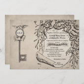 liefdessleutel en Turtle Doves Weddenschap #V0 Kaart (Voorkant / Achterkant)