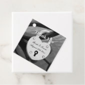 Liefdesslot met sleutelgat gepersonaliseerde bruil bedankjes labels (In situ)