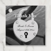 Liefdesslot met sleutelgat gepersonaliseerde bruil bedankjes labels (Voorkant)