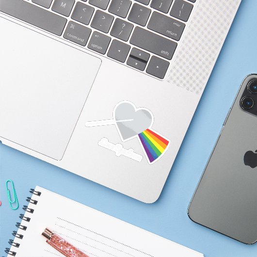 Liefdesspectrum Sticker (Laptop met iPhone)
