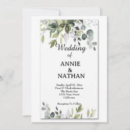 Liefdesspruiten: Een eucalyptus groen bruiloft Kaart