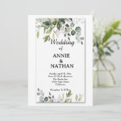 Liefdesspruiten: Een eucalyptus groen bruiloft Kaart (Staand voorkant)