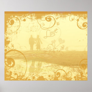 Liefdesstrand Koppel Vervuild en Gedraaid Poster