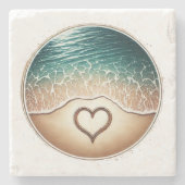 Liefdesstrand Stenen Onderzetter (Voorkant)