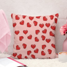 Liefdessymfonie: Rood hartpatroon op levendig roze