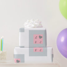 liefdestekst in een vierkant design roze en grijs