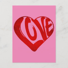 LIEFDESTEKST IN RODE TYPOGRAFIE VALENTIJN DAG BRIEFKAART