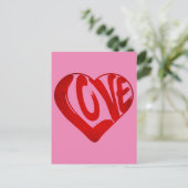 LIEFDESTEKST IN RODE TYPOGRAFIE VALENTIJN DAG BRIEFKAART (Staand voorkant)