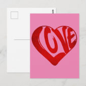 LIEFDESTEKST IN RODE TYPOGRAFIE VALENTIJN DAG BRIEFKAART (Voorkant / Achterkant)