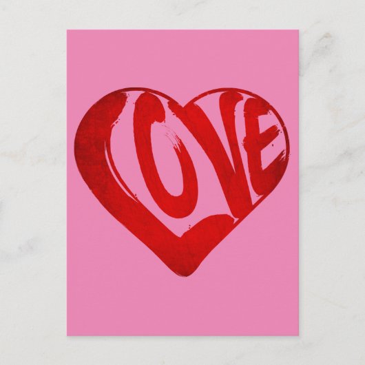 LIEFDESTEKST IN RODE TYPOGRAFIE VALENTIJN DAG BRIEFKAART (Voorkant)