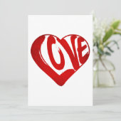 LIEFDESTEKST IN RODE TYPOGRAFIE VALENTIJN DAG KAART (Staand voorkant)