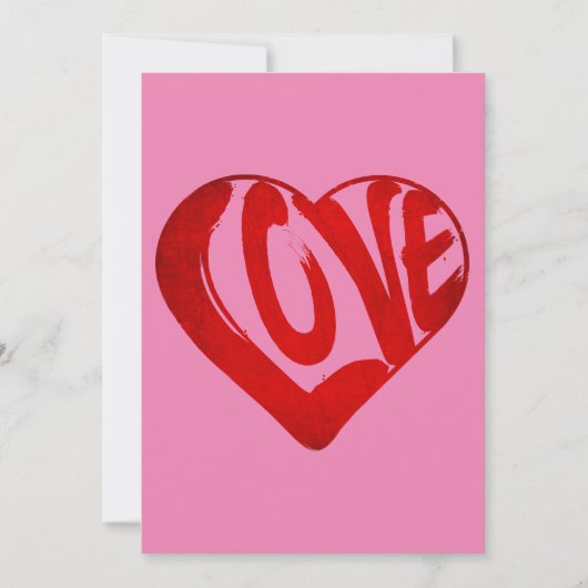 LIEFDESTEKST IN RODE TYPOGRAFIE VALENTIJN DAG KAART (Voorkant)
