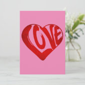 LIEFDESTEKST IN RODE TYPOGRAFIE VALENTIJN DAG KAART (Staand voorkant)