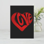 LIEFDESTEKST IN RODE TYPOGRAFIE VALENTIJN DAG KAART (Staand voorkant)