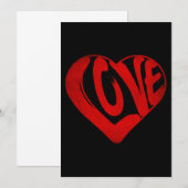 LIEFDESTEKST IN RODE TYPOGRAFIE VALENTIJN DAG KAART (Voorkant / Achterkant)
