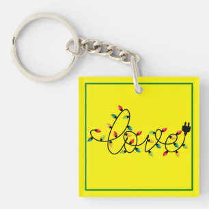 Liefdestekst met kleurrijke kerstlichtjes-45872 sleutelhanger
