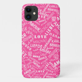 Liefdestekst Roze iPhone Case of Kies Kleur