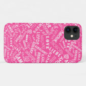 Liefdestekst Roze iPhone Case of Kies Kleur (Achterkant (horizontaal))