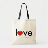 liefdesthema gepersonaliseerd tote bag (Voorkant)