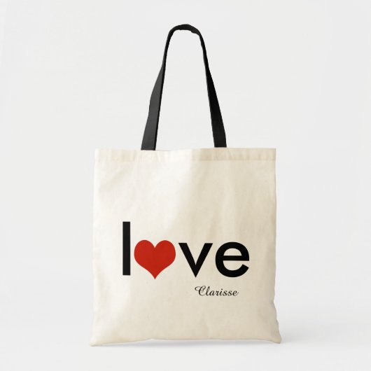 liefdesthema gepersonaliseerd tote bag (Voorkant)