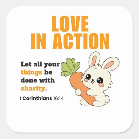 liefdesticker vierkante sticker (Voorkant)