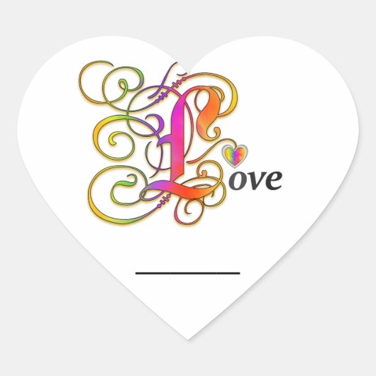 Liefdestickers met uw naam of bericht hart sticker (Voorkant)