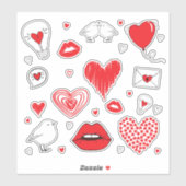 Liefdestickers - Romantische Hartcollectie Sticker (Vel)