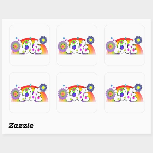 Liefdestickers Vierkante Sticker (Vel)