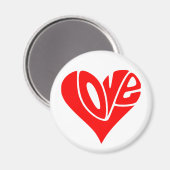 Liefdestypografie in hartvorm magneet (Voorkant / Achterkant)