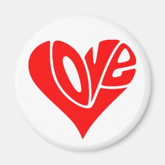 Liefdestypografie in hartvorm magneet