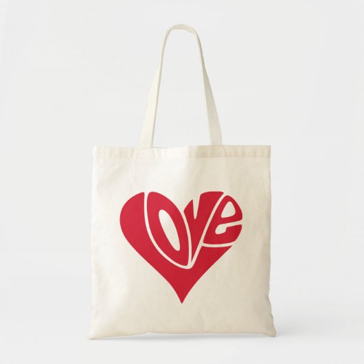 Liefdestypografie in hartvorm tote bag (Voorkant)