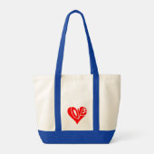 Liefdestypografie in hartvorm tote bag (Achterkant)