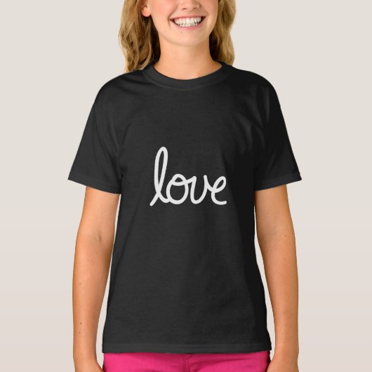 Liefdestypografie – Minimaal romantisch T-shirt (Voorkant)