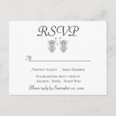 Liefdesuil RSVP Zwart & Wit Folk Art Trouwfeest Uitnodiging Briefkaart (Voorkant)