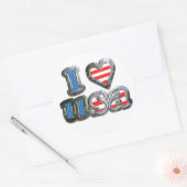 liefdesusa ronde sticker (Envelop)
