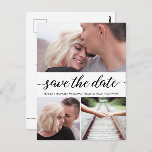 "Liefdesverhaal" Aangepaste foto Bewaar de datum B Briefkaart (Voorkant / Achterkant)