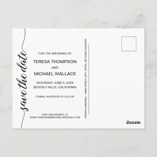 "Liefdesverhaal" Aangepaste foto Bewaar de datum B Briefkaart (Achterkant)