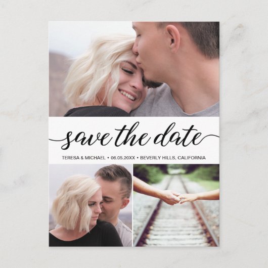 "Liefdesverhaal" Aangepaste foto Bewaar de datum B Briefkaart (Voorkant)