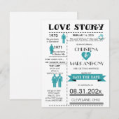 Liefdesverhaal Bewaar de datumaankondiging (Robins Aankondiging (Voorkant / Achterkant)